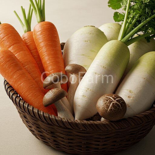 Nguyên liệu canh dưỡng sinh: Củ cải, cà rốt sạch